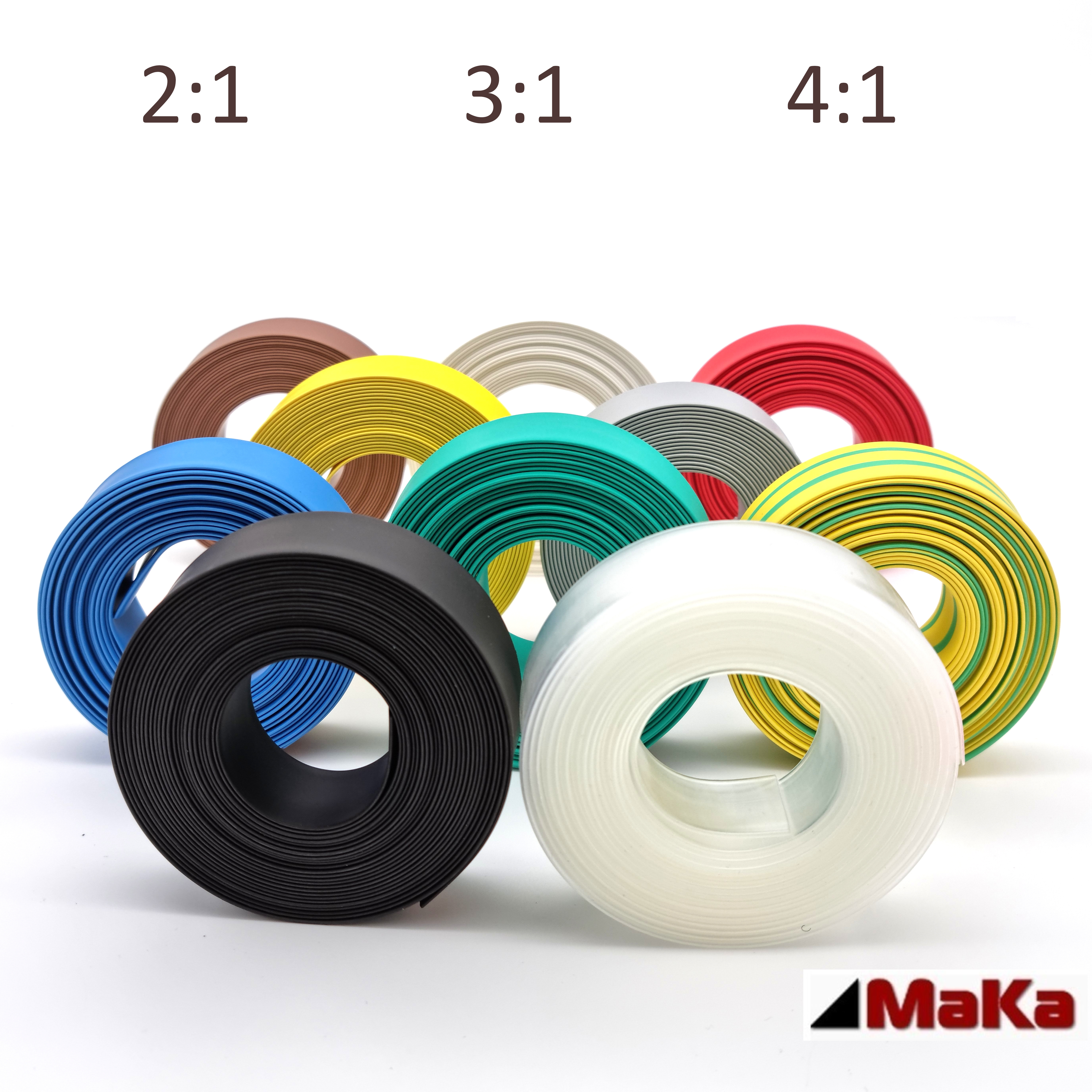 Schrumpfschlauch Meterware - 2:1, 3:1, 4:1 - Mit und Ohne Kleber - Viele Farben