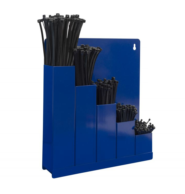 Ordnungsbox Blau - inkl. 500 Stück Kabelbinder Schwarz